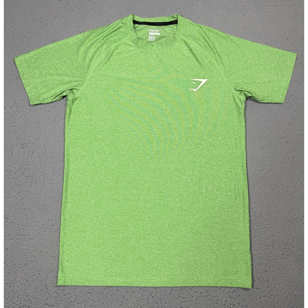 Gymshark Dry Shirt Mens Large Green Short Sleeve Raglan Athletic Gym Top
